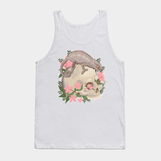 Chameleon and Skull Tank Top by starrypaige